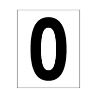 Black Number on White Background