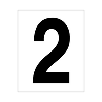 Black Number on White Background