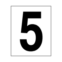 Black Number on White Background