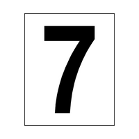 Black Number on White Background