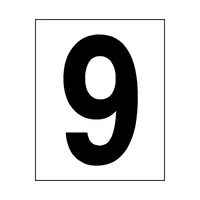 Black Number on White Background
